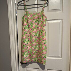 Lilly Pulitzer Vintage White Label Fitted Shift Sundress Rhinodendrum- Size 8